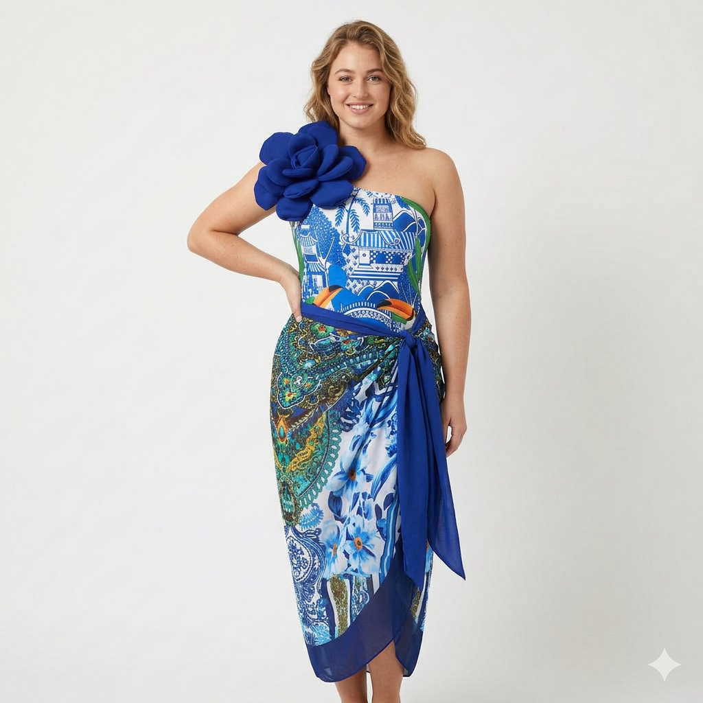 Ashel's Blue Horizon Bloom Beachwear