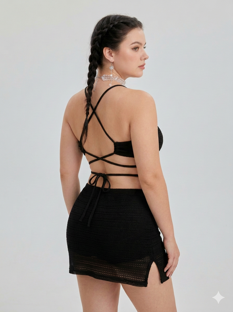 Ashel’s Chic Lattice Beachwear