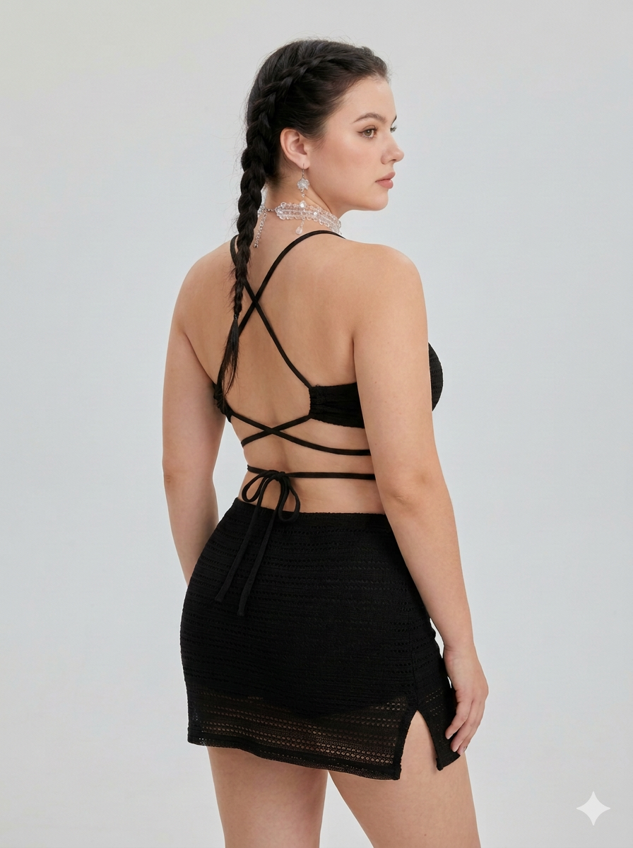 Ashel’s Chic Lattice Beachwear