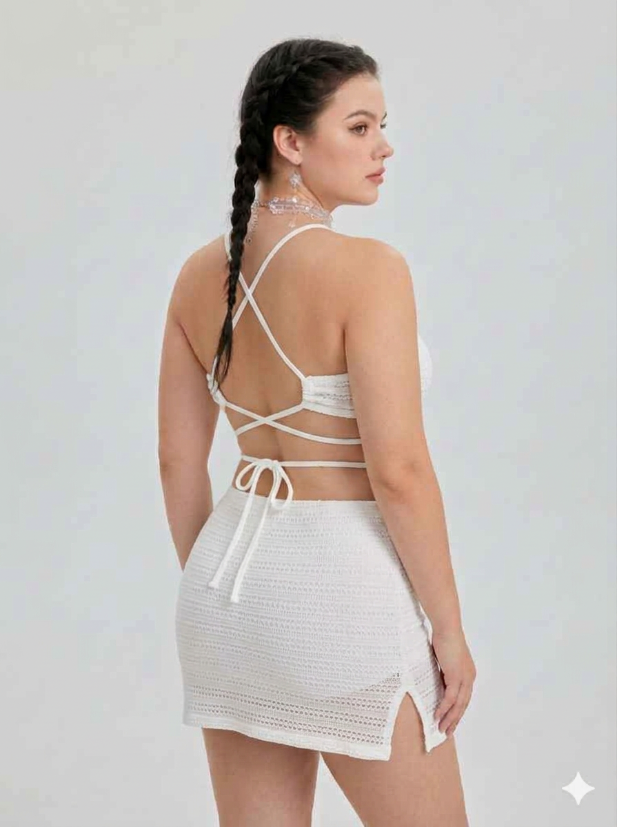 Ashel’s Chic Lattice Beachwear