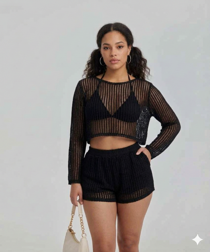 Ashel’s Sheer Net Resort Beachwear